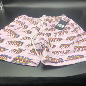 Bottoms Out Pink "Pride" Swim Trunks, Men's Size M, NWT